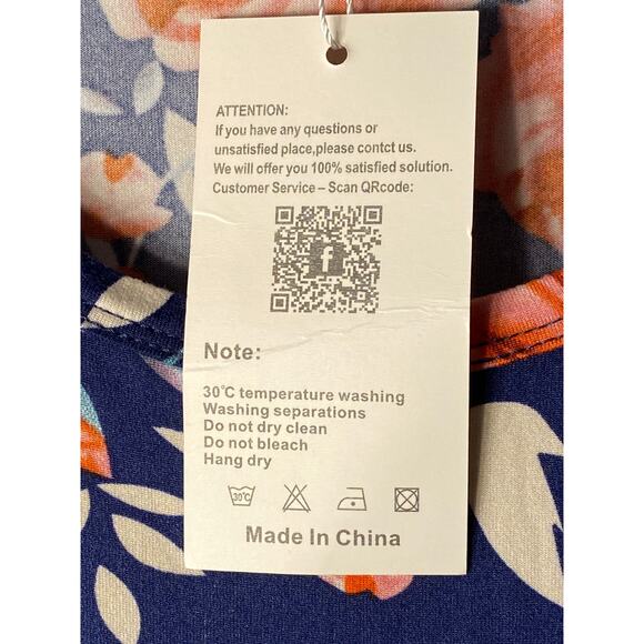 NWT Auselily Womens Size L Dark Blue w Red Roses Soft long Sleeve - Picture 5 of 16